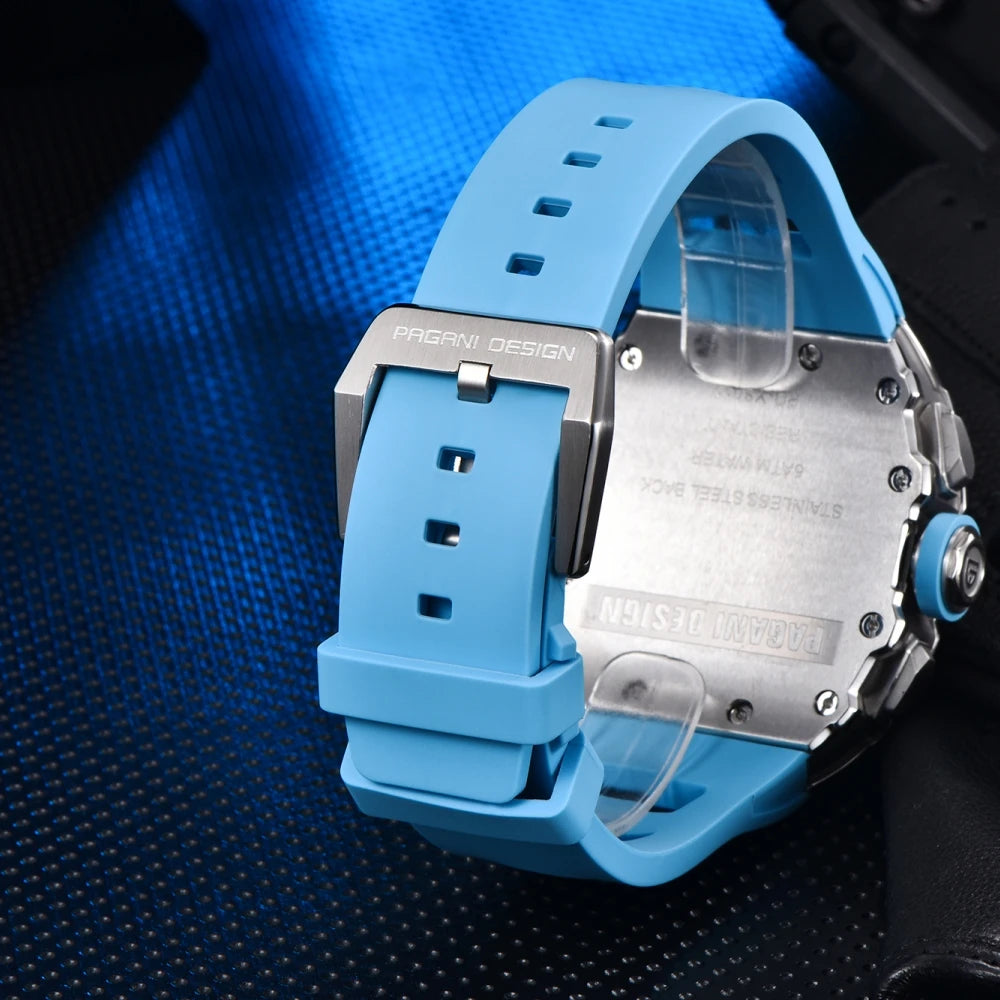 PAGANI DESIGN 40MM Barrel Hollow Men's Quartz Watch